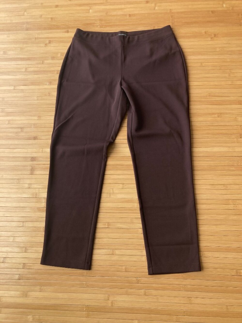 Eileen Fisher Ponte Tapered Leg Pants Ankle Length Womens Medium M Brown